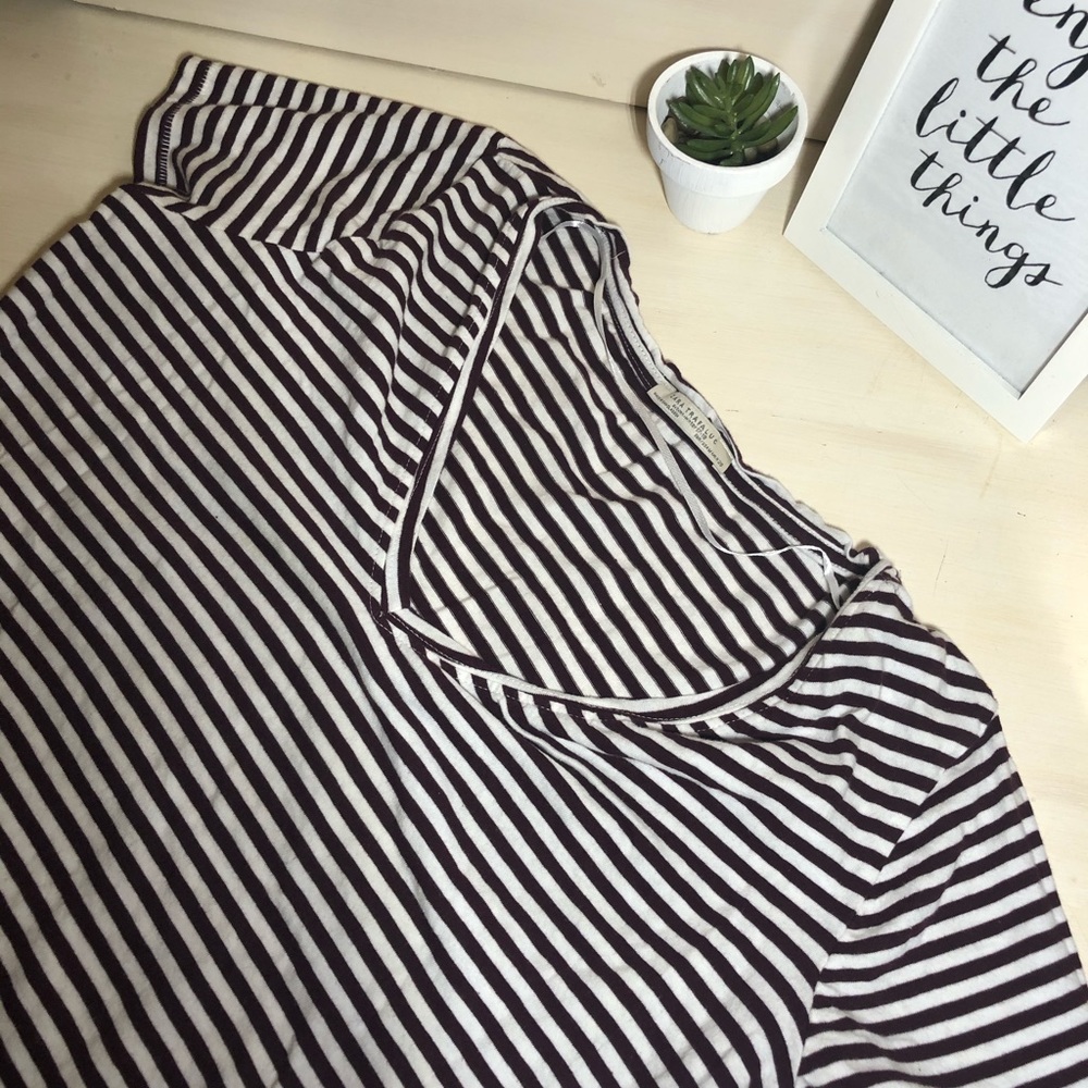 ZARA Basic Short Sleeve Stripped Tee - Picture 2 of 5